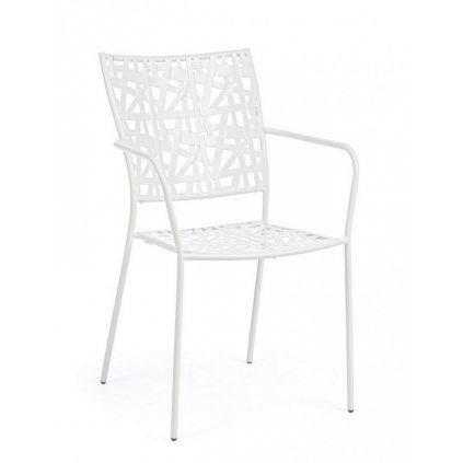 Zahradní kovová jídelní židle KELSIE bílá