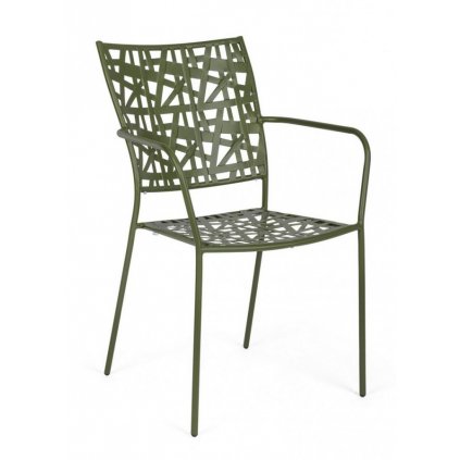 Zahradní kovová jídelní židle KELSIE zelená