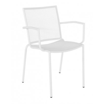 Zahradní kovová židle CIRCE bílá s područkami