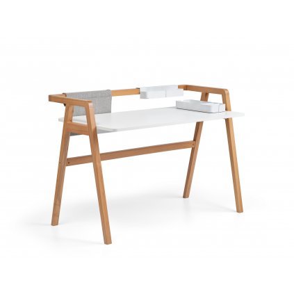 Dřevěný psací stůl POK s bílou deskou