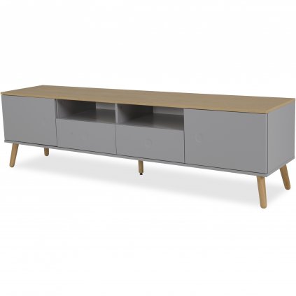 Dřevěný TV stolek DOT 192x43cm šedý