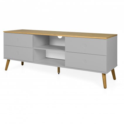 Dřevěný TV stolek DOT 162x43m šedý