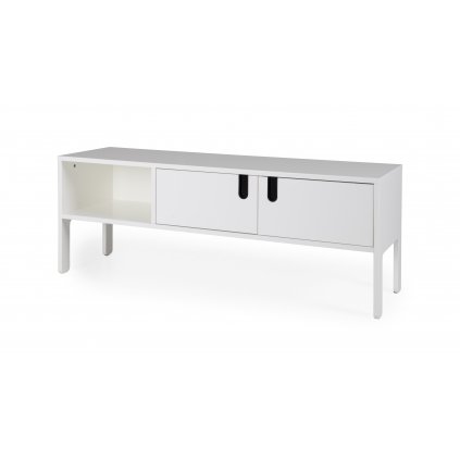 Dřevěný TV stolek UNO bílý