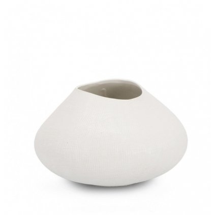 Bílá keramická váza PAPYRUS 16 cm