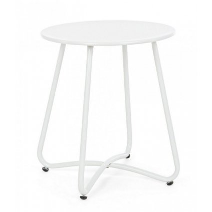 Konferenční bílý zahradní stolek WISSANT ø40 cm