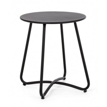 Konferenční černý zahradní stolek WISSANT ø40 cm