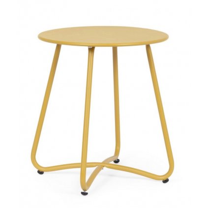 Konferenční žlutý zahradní stolek WISSANT ø40 cm
