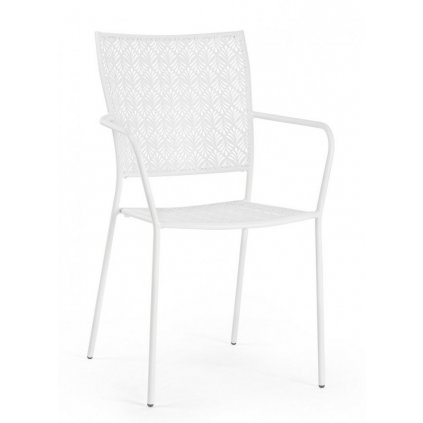 Zahradní kovová jídelní židle LIZETTE bílá