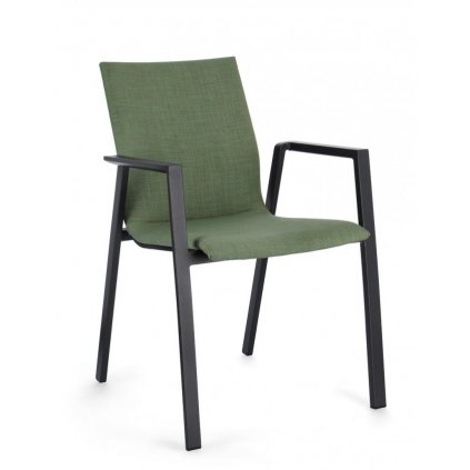 Zahradní jídelní židle ODEON šedo-zelená