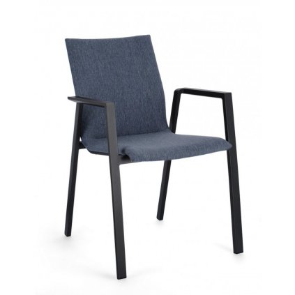 Zahradní jídelní židle ODEON šedo-modrá