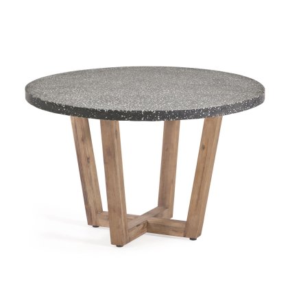 Kulatý jídelní stůl SHANELLE Ø120 cm černé terrazzo