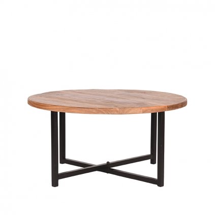 salontafel dex rough mangohout 80x80x40 cm zijkant