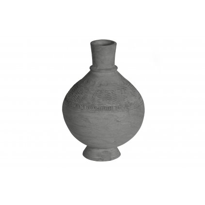 Stir Vase Engraved Clay Black