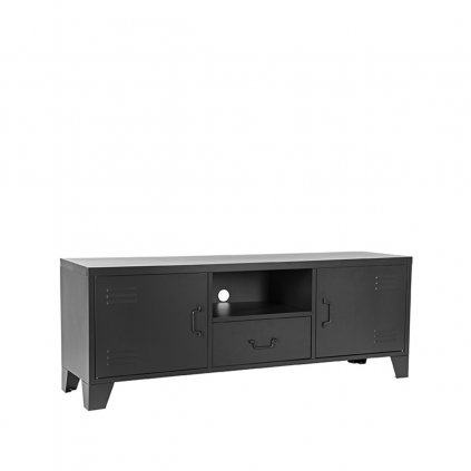 Tv Meubel Fence Zwart Metaal 150x40x55 cm Perspectief