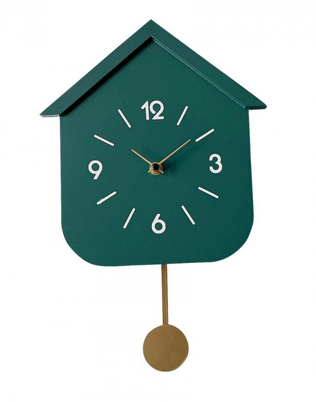 BIZZOTTO Nástěnné hodiny s kyvadlem HOME zelené 37,5 cm