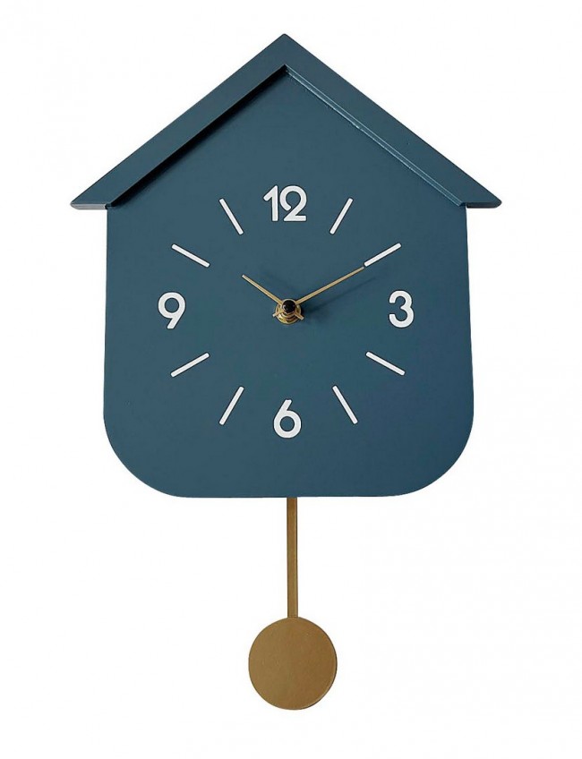 BIZZOTTO Nástěnné hodiny s kyvadlem HOME modré 37,5 cm