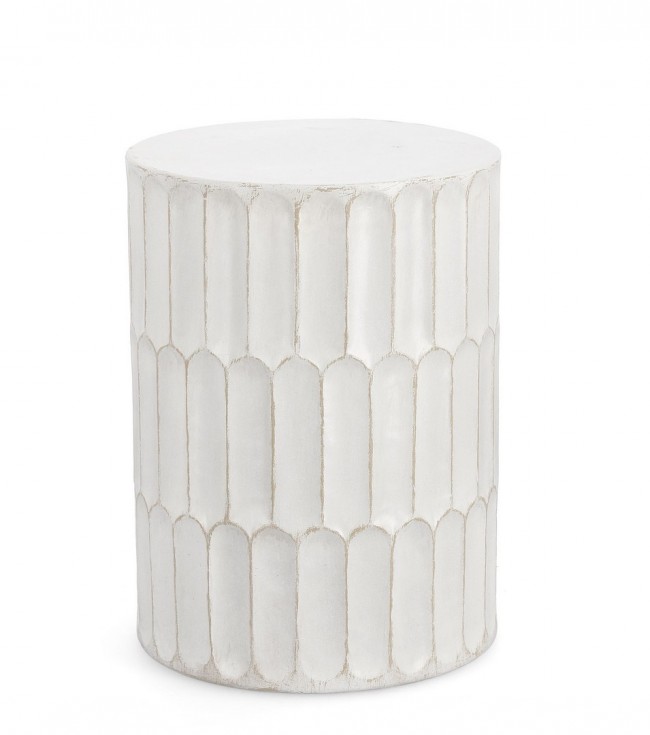 BIZZOTTO Kulatý odkládací stolek CAESAR bílý 40,5 cm