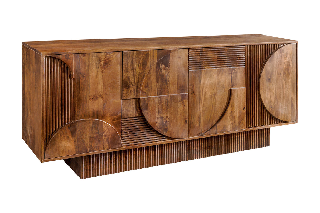 Invicta Mangová komoda ART DECO tmavě hnědá 170 cm