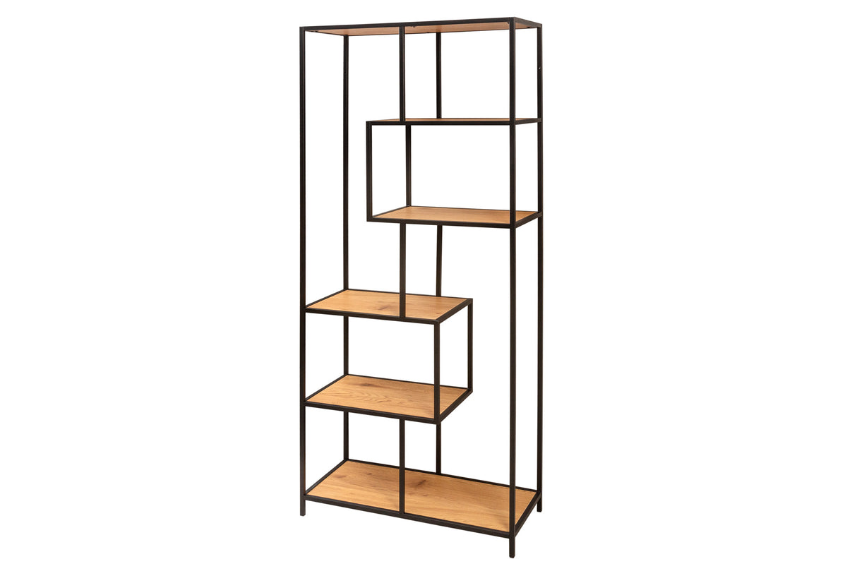 Invicta Kovová knihovna SLIM LINE 185x77 dub cm