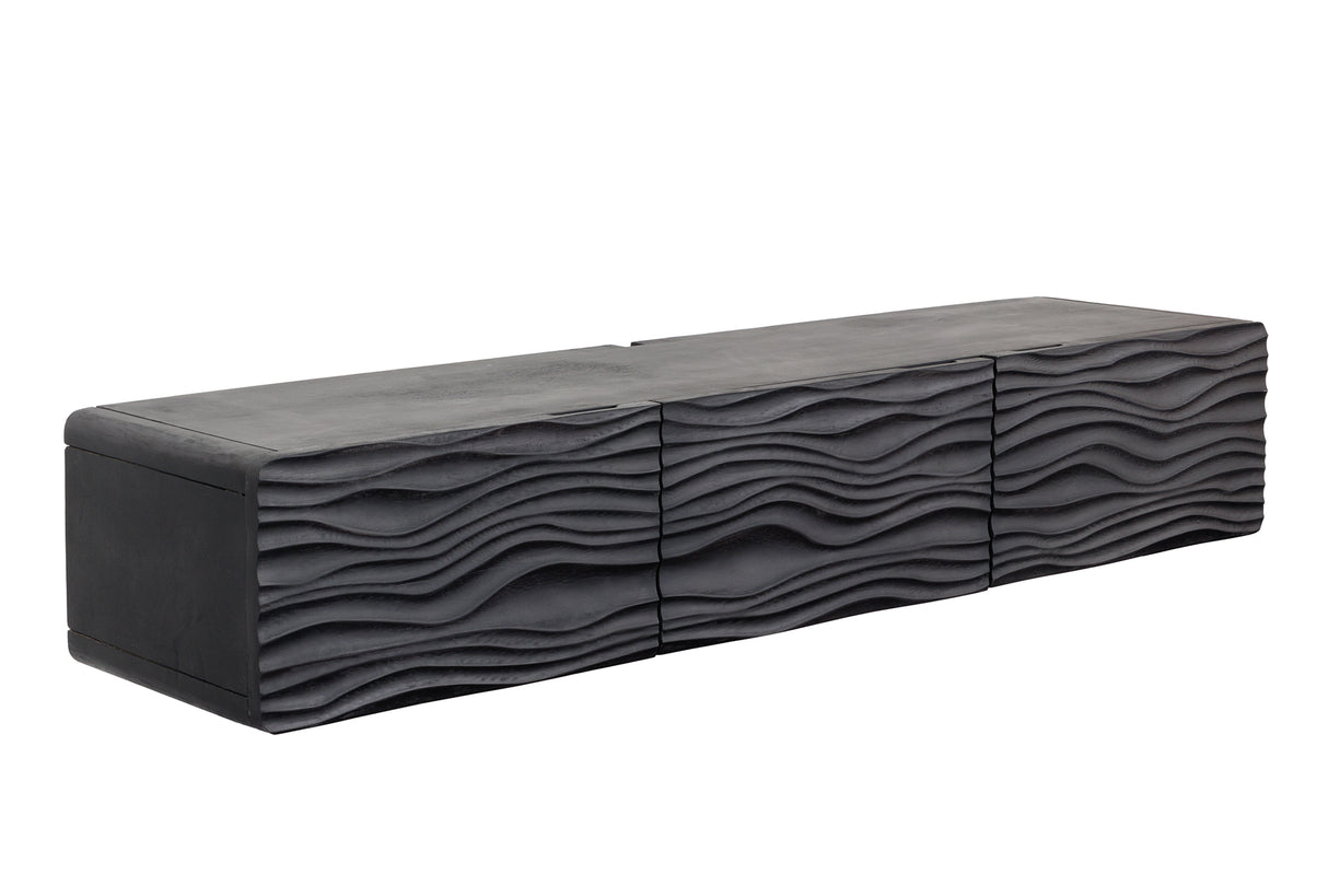 Invicta Dřevěný TV stolek WAVE 160 cm černý