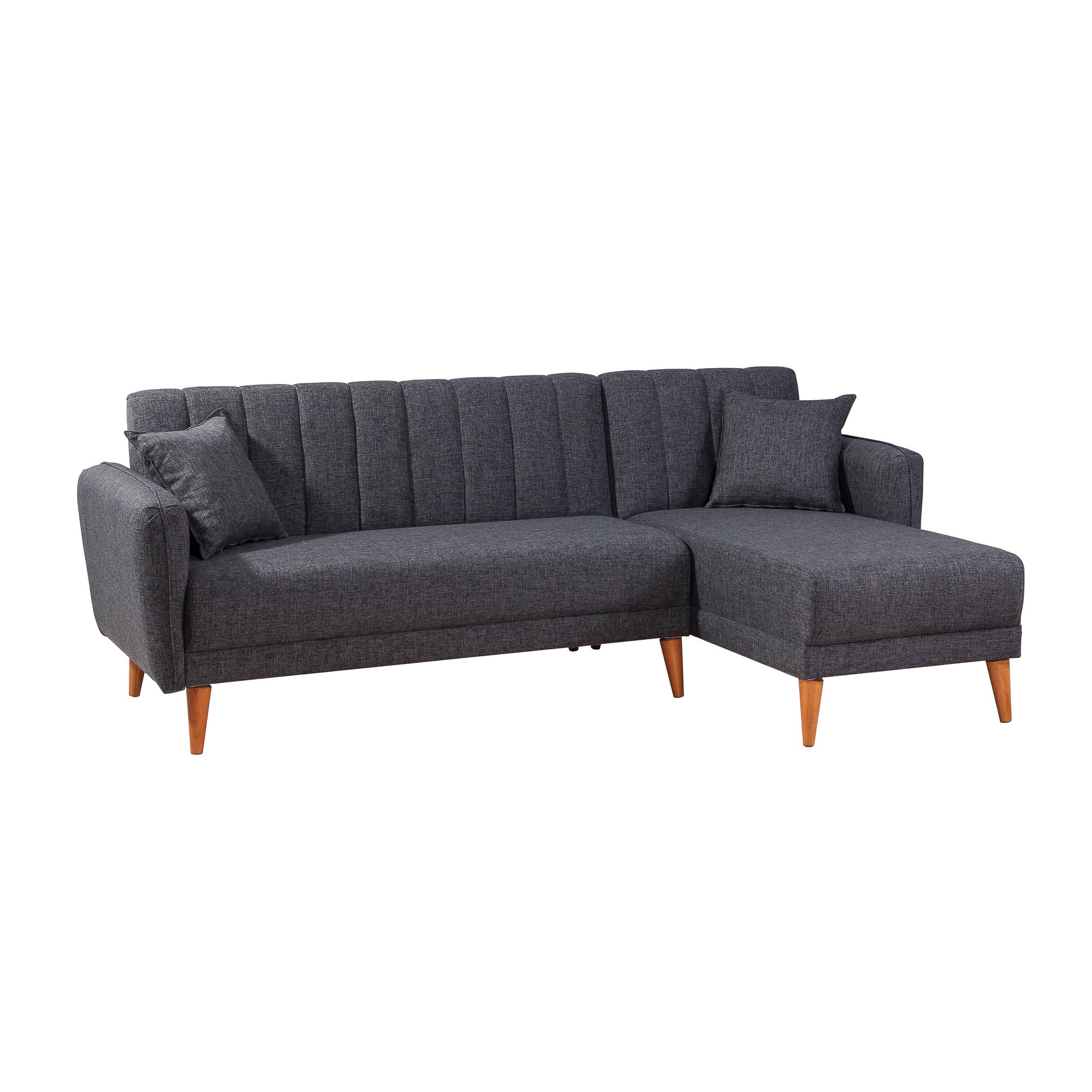 Atelier del sofa Rozkládací rohová pohovka AQUA tmavě šedá pravý roh