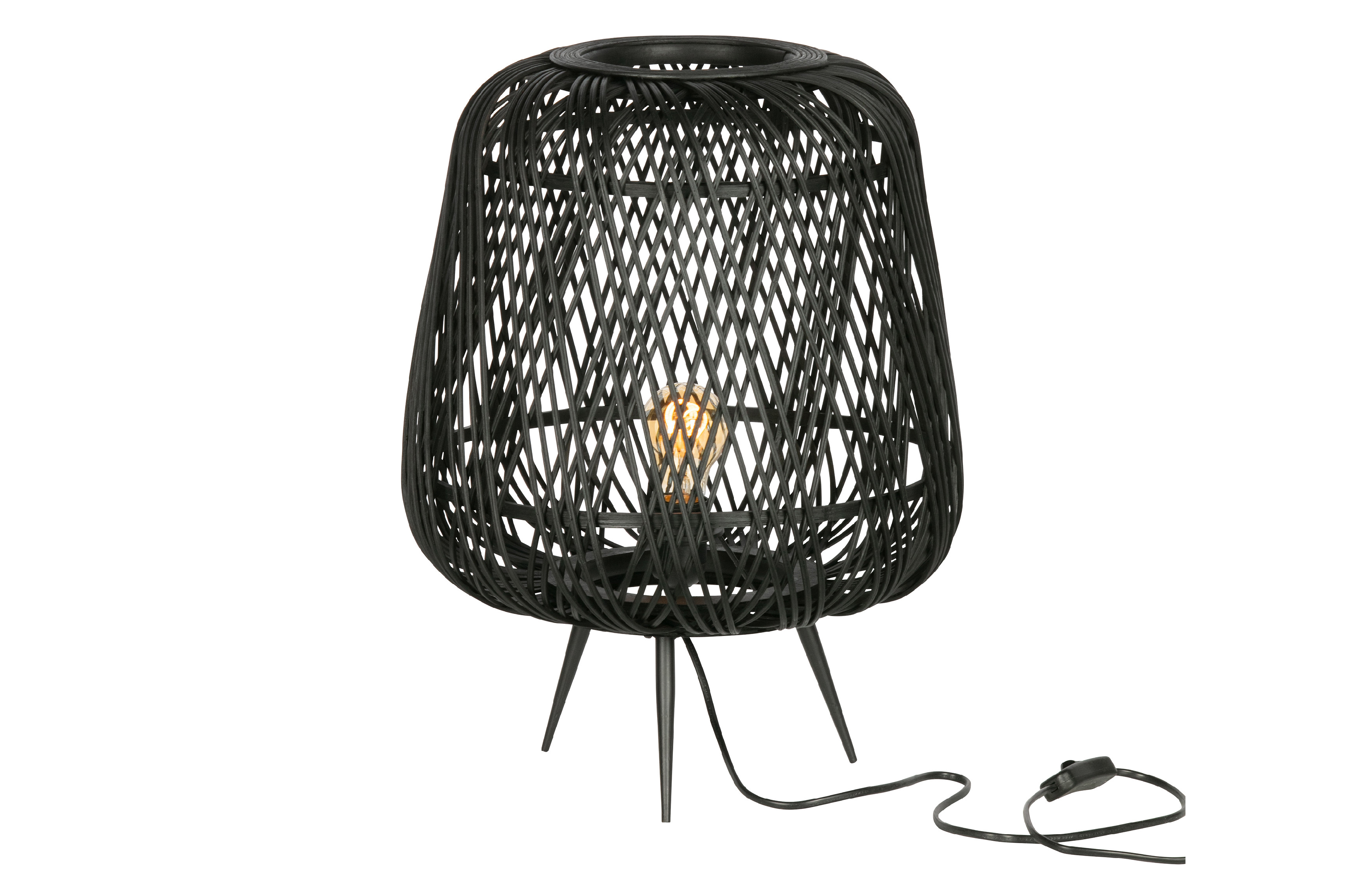 WOOOD stolní lampa MOZA černá