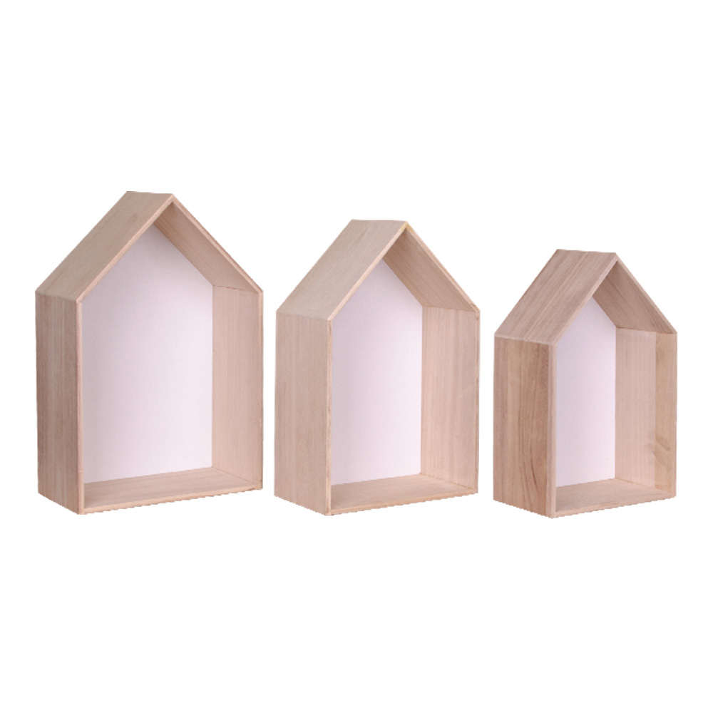 House Nordic Set 3 dřevěných poliček VERONA
