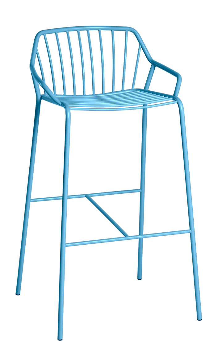 CASTIL zahradní kovová barová židle ADA 87 cm Barva: Červená