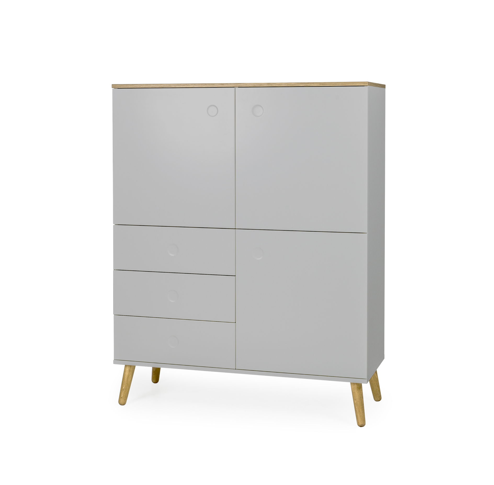TENZO Dřevěný kabinet DOT šedý 137x109cm