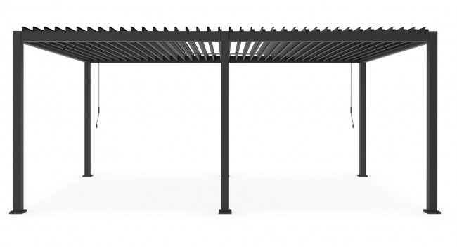 BIZZOTTO Antracitová hliníková pergola s uzavíracími lamelami OCEAN 3,6x6 m