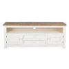Dřevěný TV stolek ELVIA bílý 55x135 cm