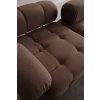 Čtyřmístná pohovka s pufem DOBLO hnědá 315 cm