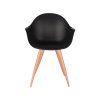 eetkamerstoel parma zwart pp oak metaal woodcover 58x54x85 cm voorkant