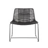 fauteuil rex zwart rotan zwart metaal 61x62x71 cm vooraanzicht