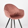 eetkamerstoel forli oud roze fluweel zwart metaal 60x58x83 cm detail