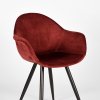eetkamerstoel forli bordeaux fluweel zwart metaal 60x58x83 cm detail