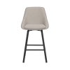 Barová židle ALISON béžová s černými kovovými nohami