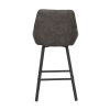 Barová židle ALISON tmavě šedá s černými kovovými nohami