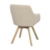 Jídelní židle ALISON s područkami světle béžová s dubovými nohami