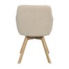 Jídelní židle ALISON s područkami světle béžová s dubovými nohami