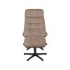 Relaxfauteuil Alvar Ottomane 53x57x83 Cm Taupe Micro Suede Voorkant v2