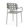 Zahradní jídelní židle CLOVER šedá s područkami