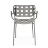Zahradní jídelní židle CLOVER šedá s područkami
