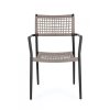 Zahradní židle CALETA černá se šedým výpletem