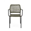 Zahradní židle RAJADA černá se zeleným výpletem