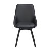 Jídelní židle ALISON černá kůže s černými nohami
