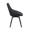 Jídelní židle ALISON černá kůže s černými nohami