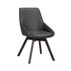 Jídelní židle ALISON černá kůže s hnědými nohami