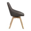 Jídelní židle ALISON šedá kůže s dubovými nohami