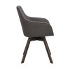 Jídelní židle ALISON s područkami tmavě šedá hnědé nohy